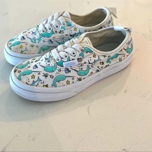 Girls Narwhal Vans size 12.5